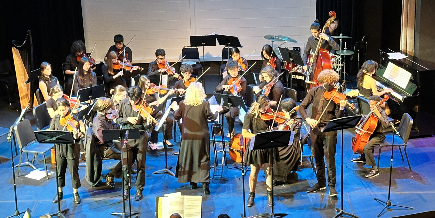 performance arts students on stage