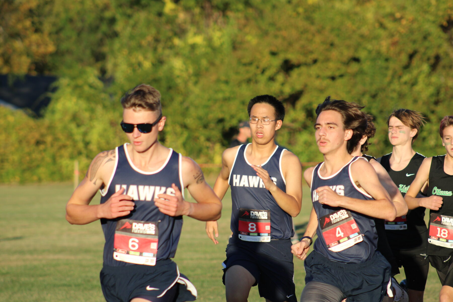 Hawk cross-country team in action